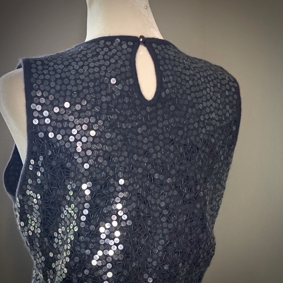 Vintage 90’s Sequined Wool/Angora Sweater/Vest, Sz SP - Picture 4 of 11